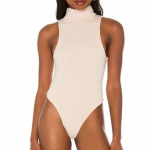 Re Ona Cream Sleeveless Turtleneck Bodysuit Size Medium